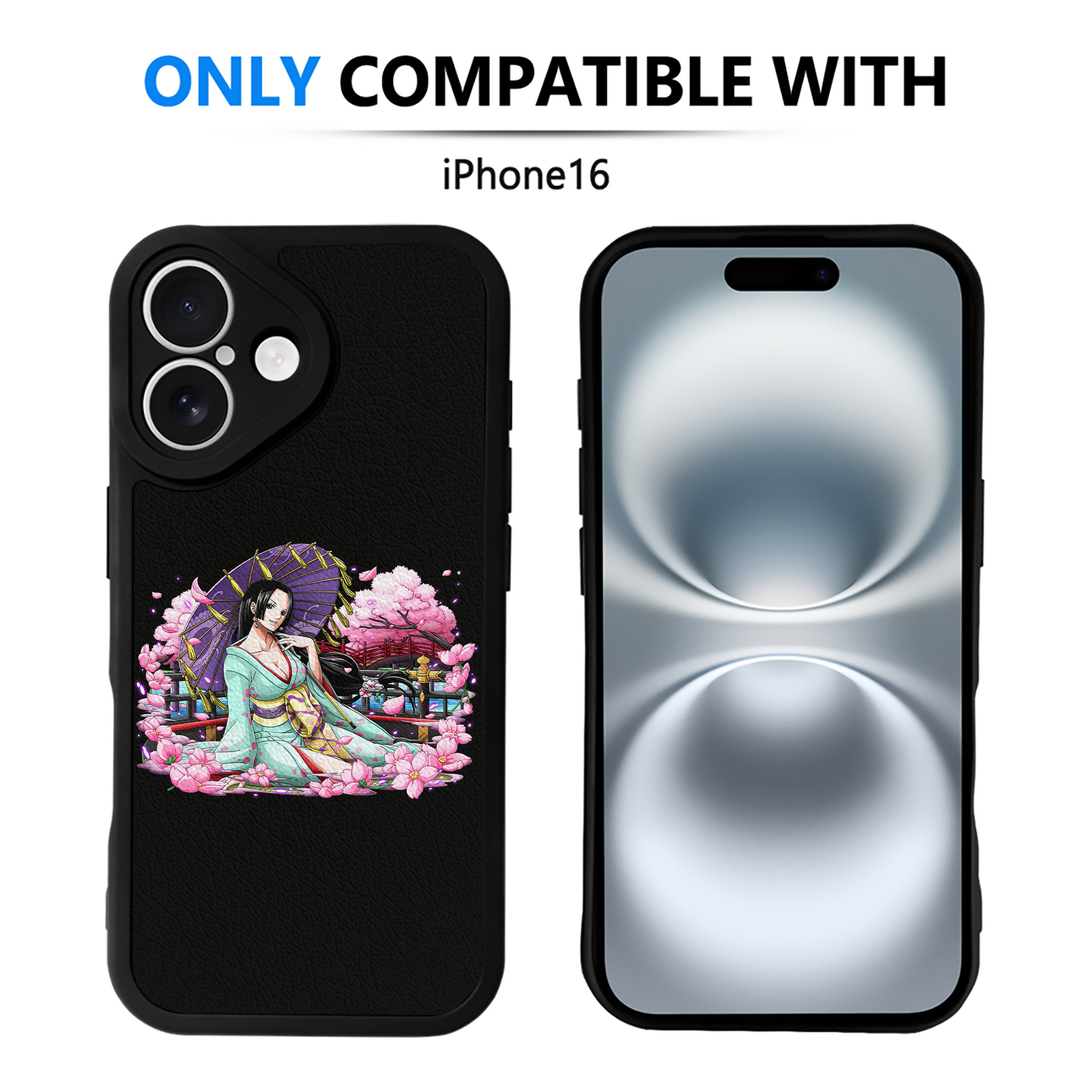 （画像用） ワンピース ボア・ハンコック ONE PIECE Boa·Hancock 【iPhone 16シリーズ対応】シリコンスマホケース（レザー調） 材質：シリコン